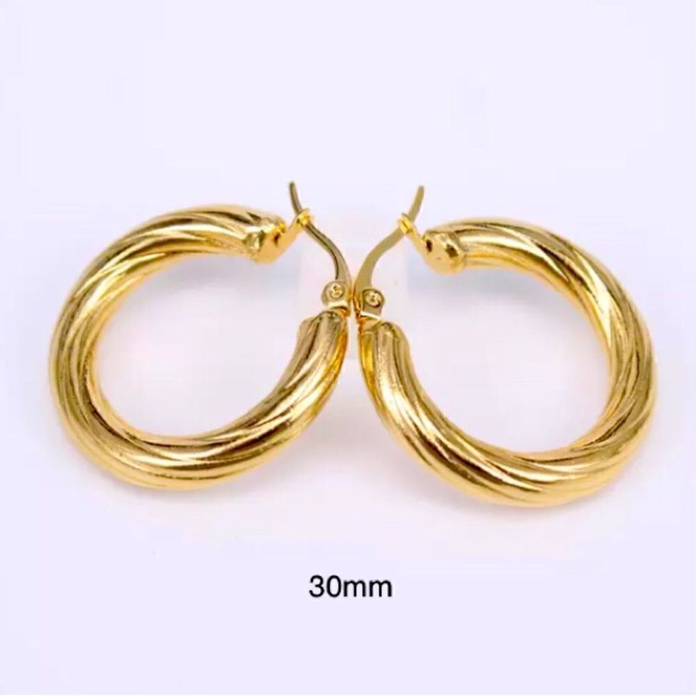 ZARA CLASSY PUNK FASHION TRENDY GOLD TWIST ROPE EARRINGS
